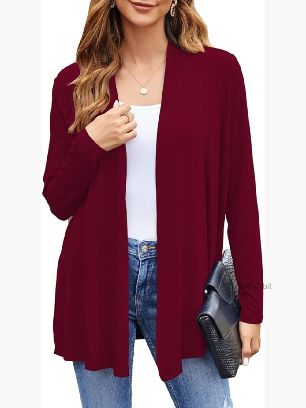 Lightweight Open Front Cardigan - Long Sleeve Duster